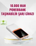 Powerbank 10000 mAh – Çift USB Çıkışlı, Type-C Girişli, Şık Beyaz Tasarım-1