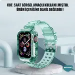 Apple Watch Series 3 38mm için Kordon Transparent Clear Band Yeşil-2