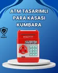 Kırmızı ATM Tasarımlı Şifreli Para Kasası Kumbara-1