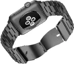 Apple Watch SE 2022 40 mm Metal Stainless Steel için Kordon Siyah-3