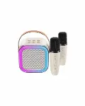 İki Mikrofonlu Renkli LED Işıklı Karaoke Cihazı-5