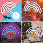 Plastik Gökkuşağı Neon LED Işık – Dekoratif Renkli Masaüstü ve Ambiyans Aydınlatması-3