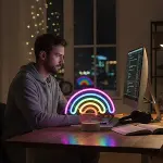 Plastik Gökkuşağı Neon LED Işık – Dekoratif Renkli Masaüstü ve Ambiyans Aydınlatması-4