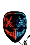 Hallowen Parti Maskesi Neon Led Işıklı Maske 3 Modlu Cadılar Bayramı Maskesi-5