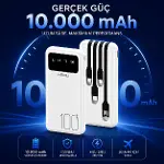 HP-TP04 Titan Series 10.000 mAh Dahili 4 Kablolu Qualcomm Quick Charge 3.0 Dijital Ekranlı Hızlı Şar-2