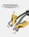 65W 4’ü 1 Arada Örgülü Hızlı Şarj Kablosu USB-C USB-A Çoklu Şarj Dayanıklı-5