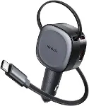 CC-1560 FreeGo Serisi 75W Geri Çekilebilir Kablolu Araç içi Çakmaklık Şarj Cihazı-1