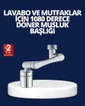 Esnek 1080° Musluk Başlığı 3 Eklemli Hareketli Su Modlu Lavabo Aparatı-1
