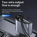Araç Çekilebilir Araç Şarj Cihazı 2 USB Bağlantı Noktası Desteği 120W Süper Hızlı Şarj Flaş Şarj 4'ü-2