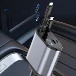 Araç Çekilebilir Araç Şarj Cihazı 2 USB Bağlantı Noktası Desteği 120W Süper Hızlı Şarj Flaş Şarj 4'ü-4