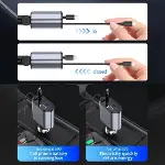 Araç Çekilebilir Araç Şarj Cihazı 2 USB Bağlantı Noktası Desteği 120W Süper Hızlı Şarj Flaş Şarj 4'ü-6