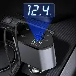 Araç Çekilebilir Araç Şarj Cihazı 2 USB Bağlantı Noktası Desteği 120W Süper Hızlı Şarj Flaş Şarj 4'ü-8