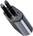Araç Çekilebilir Araç Şarj Cihazı 2 USB Bağlantı Noktası Desteği 120W Süper Hızlı Şarj Flaş Şarj 4'ü-1