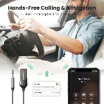 Mikrofonlu 3.5 mm Aux Bluetooth 5.3 Alıcı Adaptör Araç Kiti-3