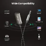 Mikrofonlu 3.5 mm Aux Bluetooth 5.3 Alıcı Adaptör Araç Kiti-5