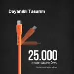 USB-C - USB-C 120cm 60W PD/QC Hızlı Şarj/Data Kablosu Neon 2DK59N (Neon Turuncu)-4