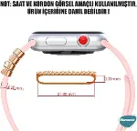 Apple Watch 11 46mm için Kordon Süsü Charm İnci Kalp Rose Gold [Watch Series 11 46mm ile Uyumlu Kord-2