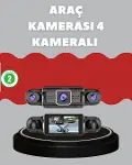 4 Kameralı Araç Kayıt Cihazı Full HD Park İzleme Gece Görüş-1