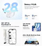 Melobuds N50 Anc Ht12 6 Mikrofonlu Bluetooth 5.4 Kulaklık Beyaz-4