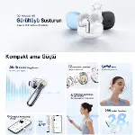 Melobuds N50 Anc Ht12 6 Mikrofonlu Bluetooth 5.4 Kulaklık Beyaz-1
