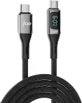 60W Dijital Led Ekranlı Örgülü USB Type-C to Type-C Hızlı Şarj ve Data Kablosu 1 Metre-5