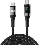 60W Dijital Led Ekranlı Örgülü USB Type-C to Type-C Hızlı Şarj ve Data Kablosu 1 Metre-6