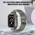 Apple Watch Series 8 45mm için Kordon Transparent Clear Band Siyah-2