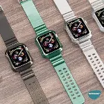 Apple Watch Series 8 45mm için Kordon Transparent Clear Band Siyah-4