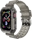 Apple Watch Series 8 45mm için Kordon Transparent Clear Band Siyah-1