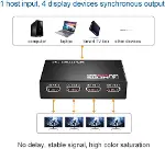 4 Portlu HDMI Splitter Dağıtıcı, 1 Giriş 4 Çıkışlı, Aynı Anda Görüntü Dağıtımı, 1.4V 1080P-6