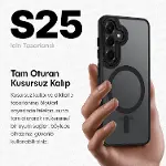 Samsung Galaxy S25 için Symple Serisi Magsafe ile Uyumlu Metal Alaşım Lens Çerçeveli ve Metal Tuş Ta-2