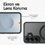 Samsung Galaxy S25 için Symple Serisi Magsafe ile Uyumlu Metal Alaşım Lens Çerçeveli ve Metal Tuş Ta-4
