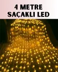 4 Metre Icicle Şelale Led Yılbaşı Perde Işık Sıcak Ambiyans-1