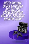 Yeni Nesil ANC Özellikli Çağrı Cevaplayan Dokunmatik Ekranlı Bluetooth Kulaklık Siyah-1