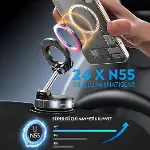Araç içi ve Masaüstü 360 Derece Dönebilen Vakum Özellikli Magnetik Telefon Tutucu-2
