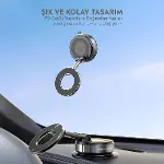 Araç içi ve Masaüstü 360 Derece Dönebilen Vakum Özellikli Magnetik Telefon Tutucu-3