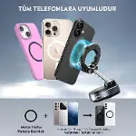 Araç içi ve Masaüstü 360 Derece Dönebilen Vakum Özellikli Magnetik Telefon Tutucu-6
