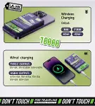 P90 10.000 mAh PD20W Kablosuz Şarjlı Powerbank, Travel Serisi, Mor-2