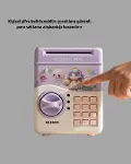 Işıklı Sesli Şifreli Otomatik Para Çeken Kumbara Mor-3