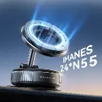 Magsafe Car Mount, Vacuum Car Phone Mount with Strong Magnet, 360° Metal Strut Suction Cup Phone Mou-5