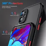 iPhone 11 ile Uyumlu Arka Kısmı Mat Şeffaf Yapıya Sahip Kenarları Silikon Tpu Malzemeden Üretilmiş R-1