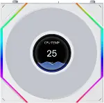 UNI FAN TL LCD FLEX Kablosuz, ARGB ve LCD Ekranlı - Reverse Blade Ters Kanatlı 120 mm, Beyaz, Kumand-3