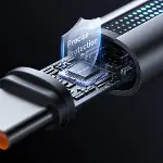 CA-5740 100 W Type-C To Type-C Hızlı Şarj Kablosu 1.2 M Siyah-6