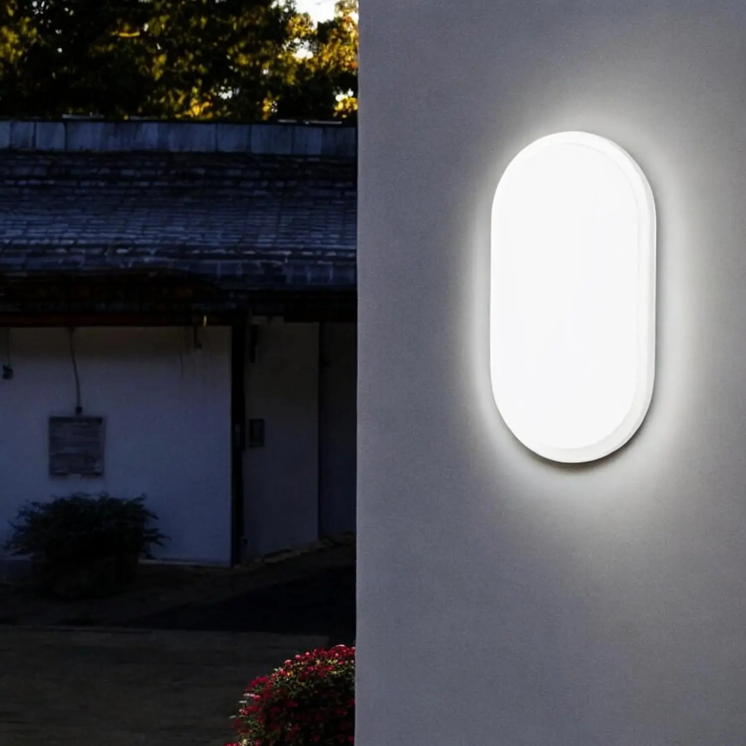 Aydos 20W Oval Beyaz LED Nemliyer Armatür – IP65 Su Geçirmez Tavan/Duvar Lambası, 6500K Beyaz Işık,