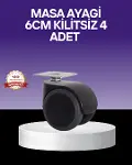 Çok Amaçlı Kilitsiz Masa Ayağı Tekerleği 6 cm-1