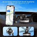 KingMa 360° Dönebilen Vakumlu Torpido ve Cam için Araç Içi Telefon Tutucu-4