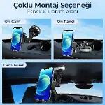 KingMa 360° Dönebilen Vakumlu Torpido ve Cam için Araç Içi Telefon Tutucu-7