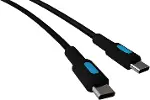 Coral Type C-C Power Delivery Hızlı Şarj Kablosu, Siyah Kablo, Mavi/Siyah Uçlar (120 CM)-3