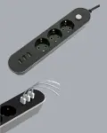 3 USB Portlu Üçlü Priz CXE103-4