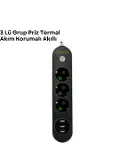 3 USB Portlu Üçlü Priz CXE103-1